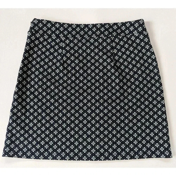 Loft Outlet A-Line Navy And Green Geometric Print Skirt Size 6 - Picture 3 of 4